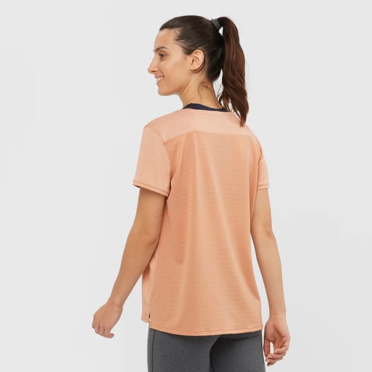 Camiseta Salomon Outline Summer Corta Sleeve Mujer Coral | MX HJOX056